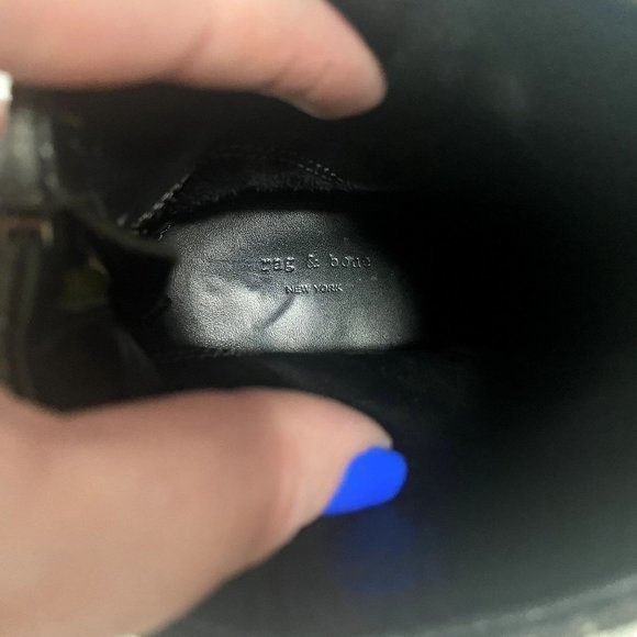 Rag‎ & Bone Newbury Bootie Black Leather Size 37 - Picture 8 of 12